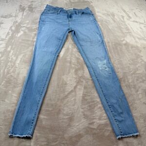 Signature by Levi Strauss Super Skinny Jean Womens 28 Light Wash Distressed Good